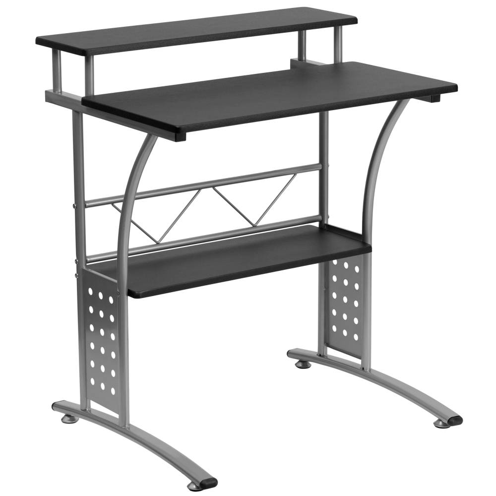 Black Perforated Panel Desk