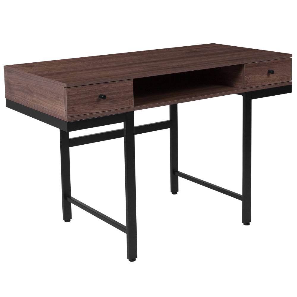 Dark Ash 2 Drawer Writing Desk