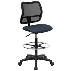 Mid-Back Black Mesh Drafting Chair 