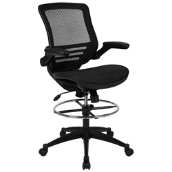 Black Mesh Drafting Chair