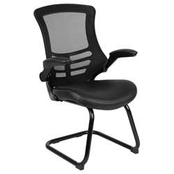 Black Mesh/Leather Side Chair