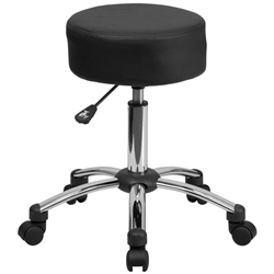 Black Leather Medical Stool