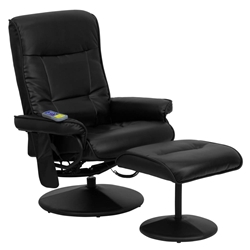 Massage Black Leather Recliner