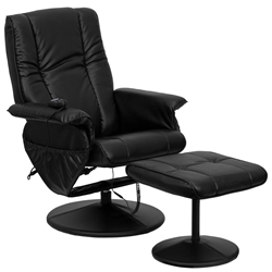 Massage Black Leather Recliner