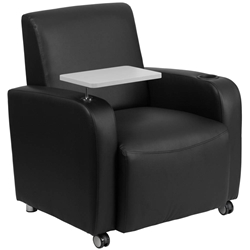 Black Leather Tablet Chair