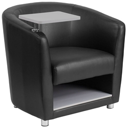 Black Leather Tablet Chair