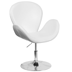 White Leather Side Chair