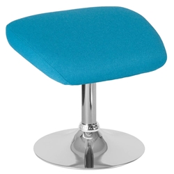 Aqua Fabric Ottoman