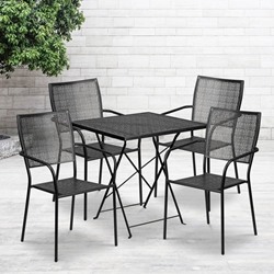 28SQ Black Fold Patio Set