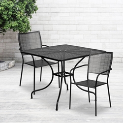 35.5SQ Black Patio Table Set