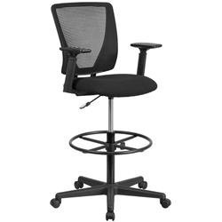 Black Mesh Draft Chair w/ Arms