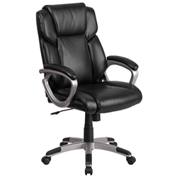 Black Mid-Back Leather Chair