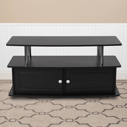 Black TV Stand with Shelves