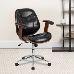 Black Mid-Back Leather Chair