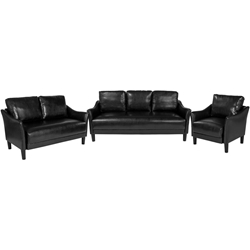 Black Leather Living Set