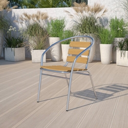 Aluminum Teak Back Chair