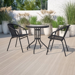 23.75RD Black Patio Table Set