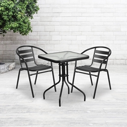 23.5SQ Black Patio Table Set