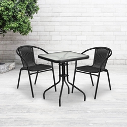 23.5SQ Black Patio Table Set