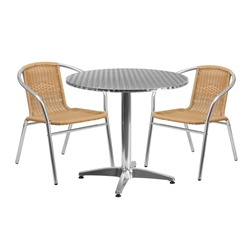 31.5RD Aluminum Table/2 Chairs