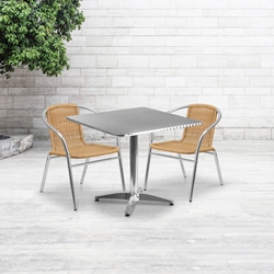 31.5SQ Aluminum Table/2 Chairs