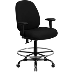 Black Fabric 400LB Draft Chair