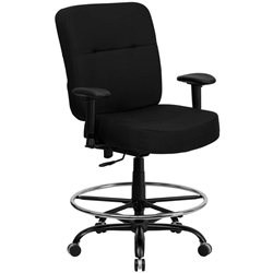 Black Fabric 400LB Draft Chair