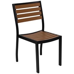 Outdoor Faux Teak Side Chair