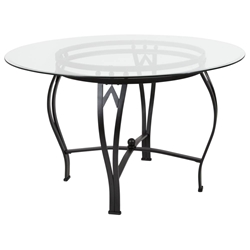 48RD Glass Table/Black Frame