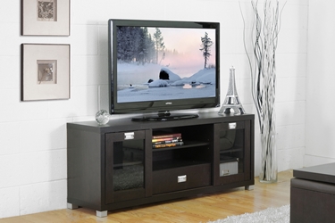 Baxton Studio Matlock Modern TV Stand with Glass Doors