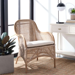 Luna Rattan Accent Chair - Dark Natural