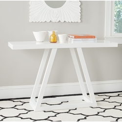 Patti Modern Scandinavian A  Line Lacquer Console - White