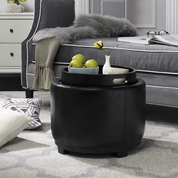 Terrence Storage Ottoman - Black