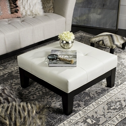 Joanie Square Ottoman - White