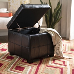 Patrice Tufted Ottoman - Black