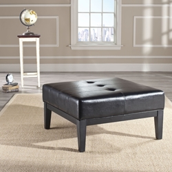 Tanith Square Cocktail Ottoman - Black