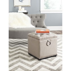 Jordan Storage Ottoman - Beige