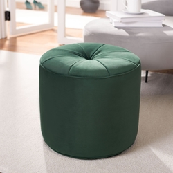 Harrison Cylinder Ottoman - Emerald