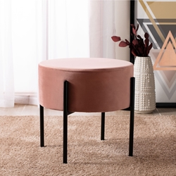 Fulton Round Ottoman - Dusty Rose