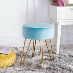 Makalo Round Ottoman - Aqua