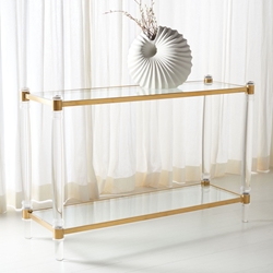 Octavia Acrylic Console Table - Brass