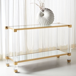 Tanya Acyrlic Console Table - Brass