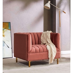 Roald Velvet Club Chair - Dusty Rose