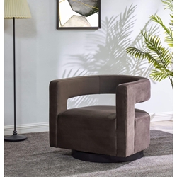 Kermit Velvet  Swivel Chair - Dark Grey