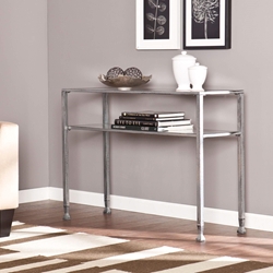 Metal/Glass Console Table - Silver