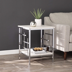 Freston Faux Marble End Table