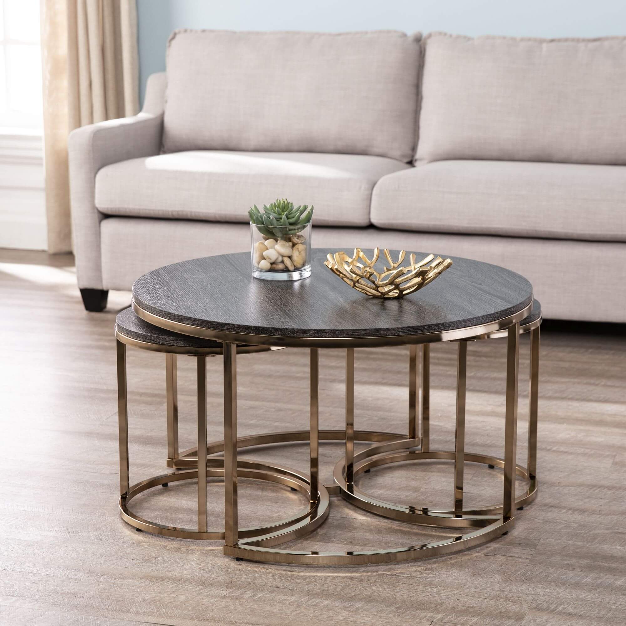 Lachlan Round Nesting Coffee Tables – 3pc Set