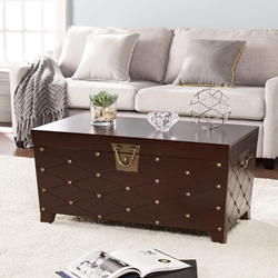 Nailhead Cocktail Table Trunk - Espresso