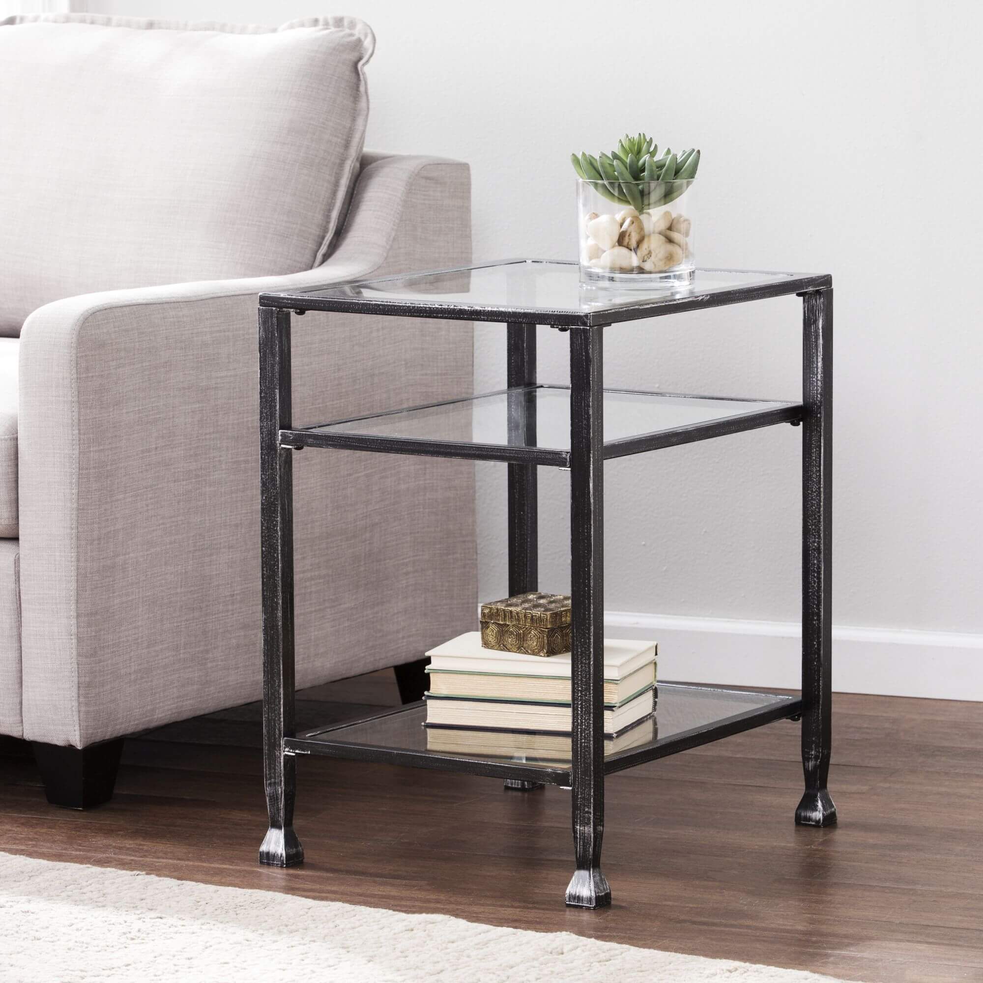 Metal End Table - Black