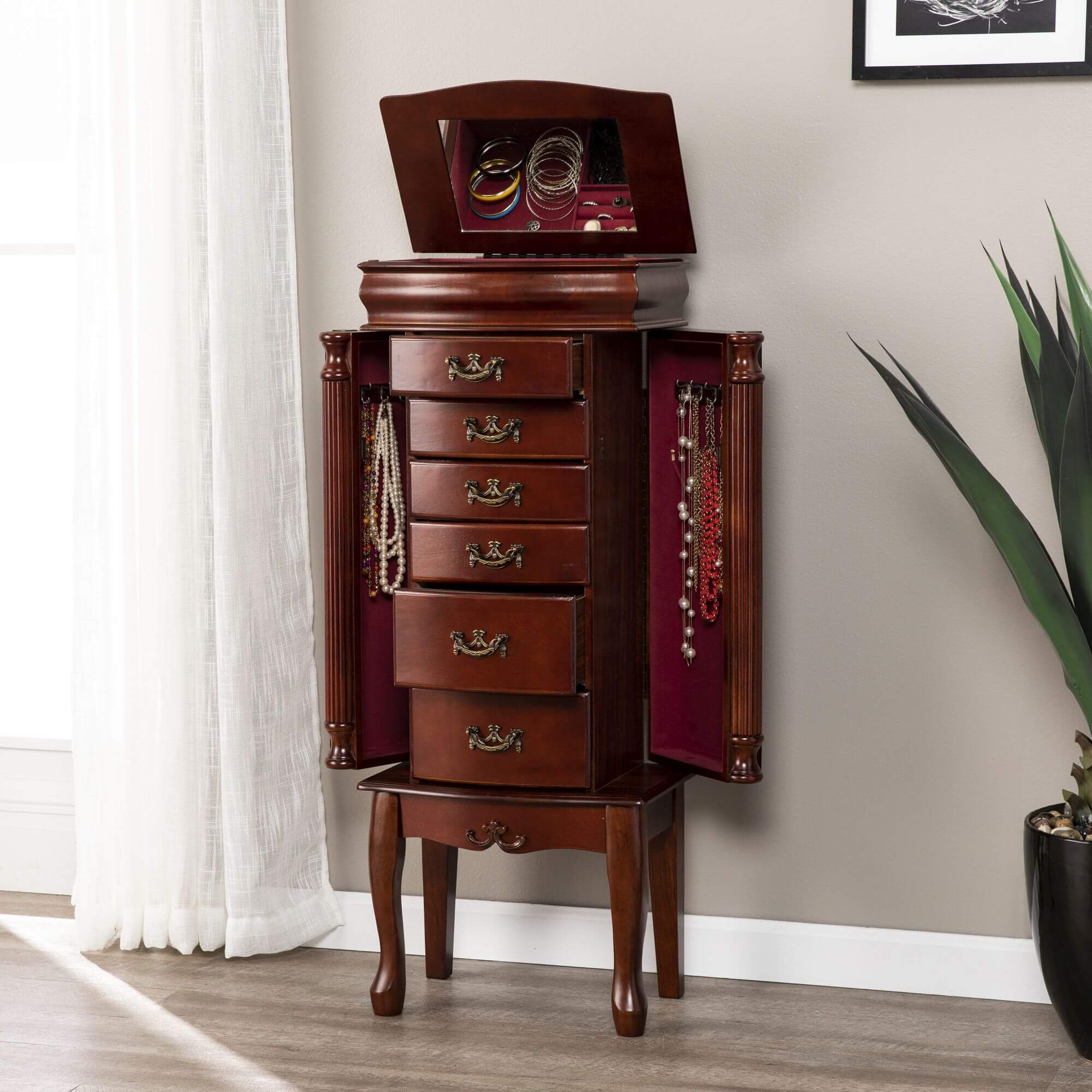 Jewelry Armoire - Mahogany